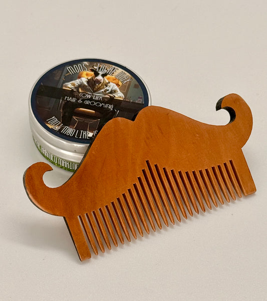 Moo-Stache Wax 🐮 and comb